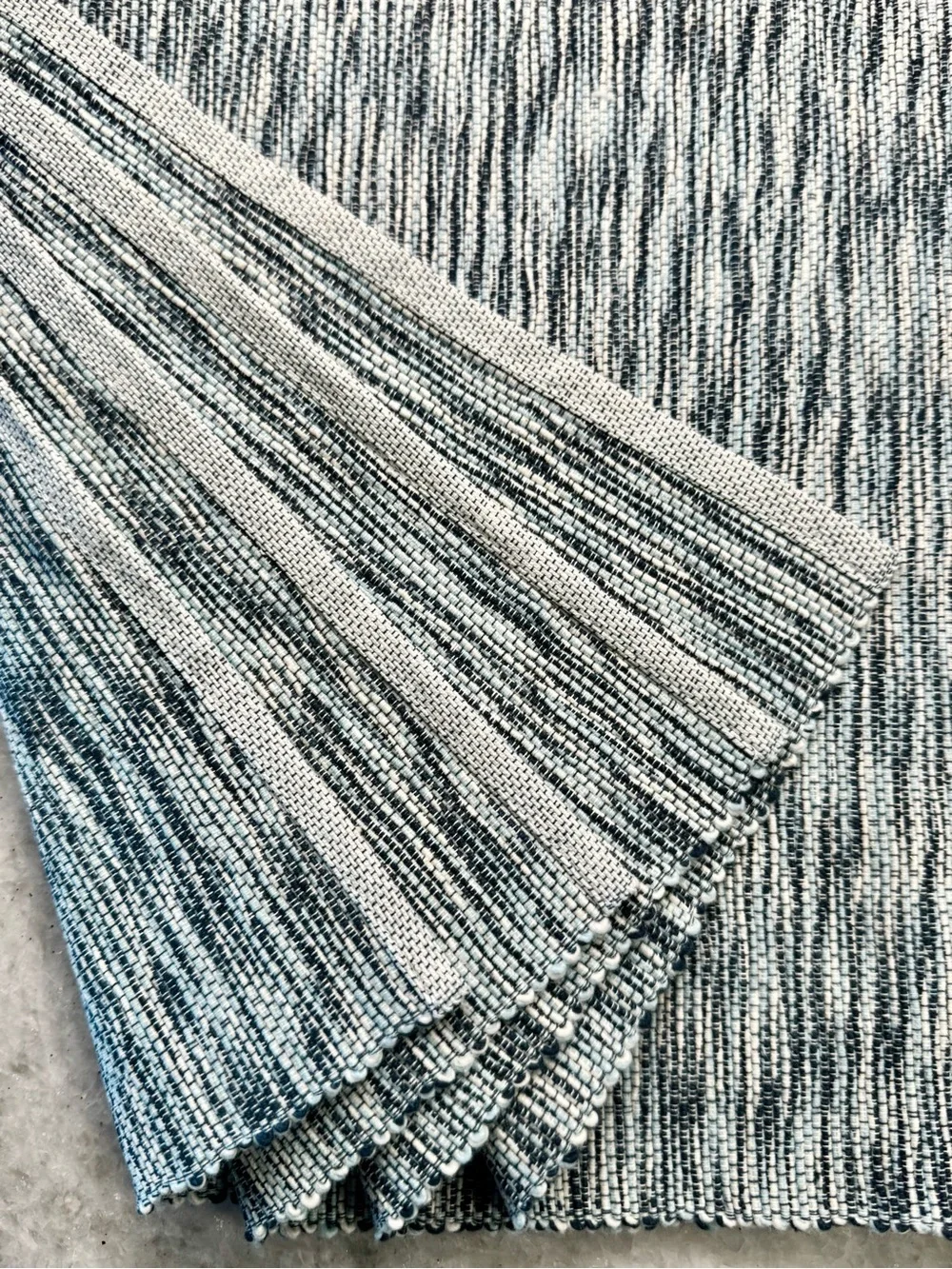 New Blue Black White Woven 100% Cotton Rectangular Placemats Set of 4 - 12”x18”
